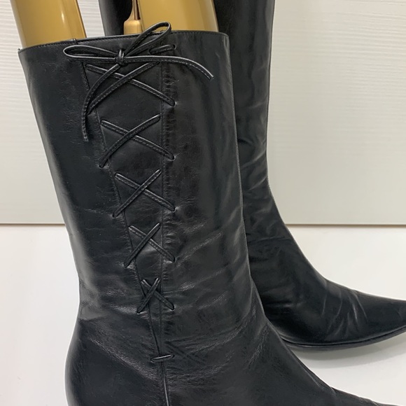 Banana Republic Black Leather Boots size 10 - Picture 4 of 17